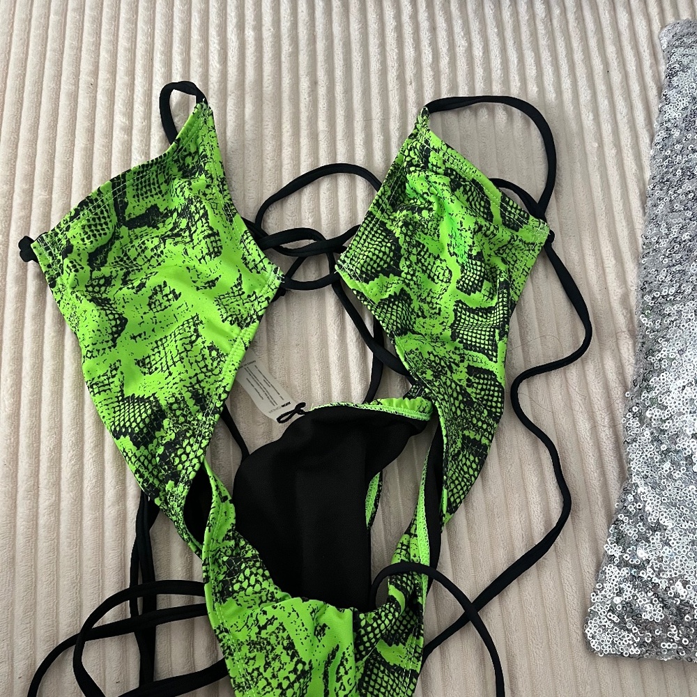 Green snakeskin Monokini